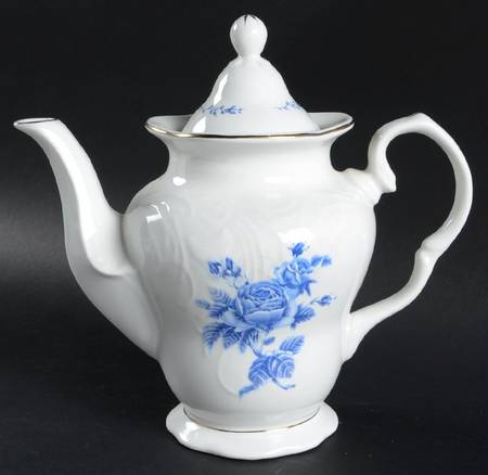 Blue Rose Coffee Pot & Lid