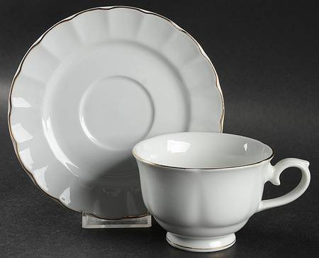 Crown Gold Footed Cup & Saucer Set