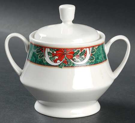 Marble Holly Sugar Bowl & Lid