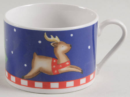Gingham Santa Flat Cup