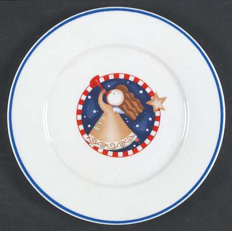 Gingham Santa Salad/Dessert Plate