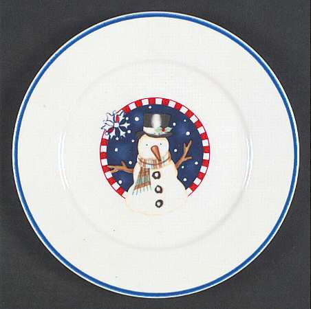 Gingham Santa Salad/Dessert Plate