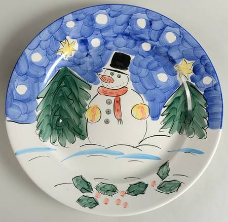 Frosty Snowman 14" Chop Plate (Round Platter)
