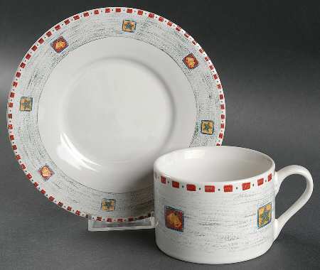 Snowman Flat Cup & Saucer Set