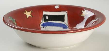 Festive Red Snowman Coupe Soup Bowl