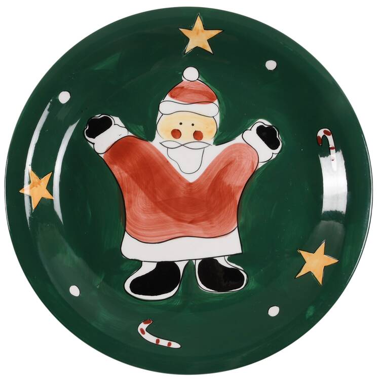 Festive Green Santa Dinner Plate