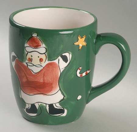 Festive Green Santa Mug