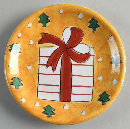 Festive Yellow Gift Salad/Dessert Plate