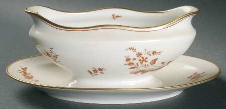 Siena Rust (smooth, Rim) Gravy Boat with Attached Underplate