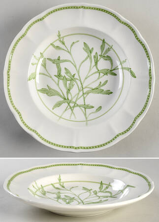 Fresh Herbs Large Rim Soup Bowl