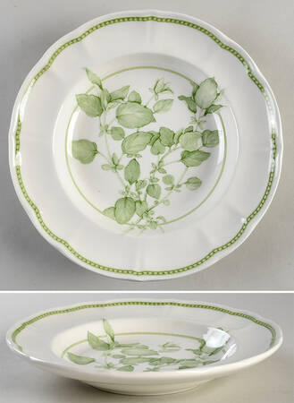 Fresh Herbs Large Rim Soup Bowl