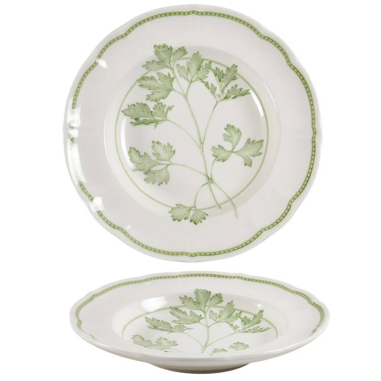 Fresh Herbs Large Rim Soup Bowl