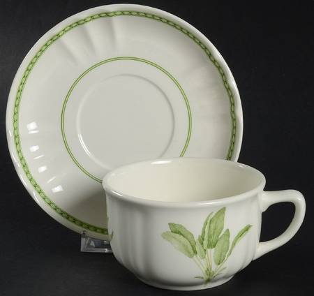 Fresh Herbs Flat Cup & Saucer Set