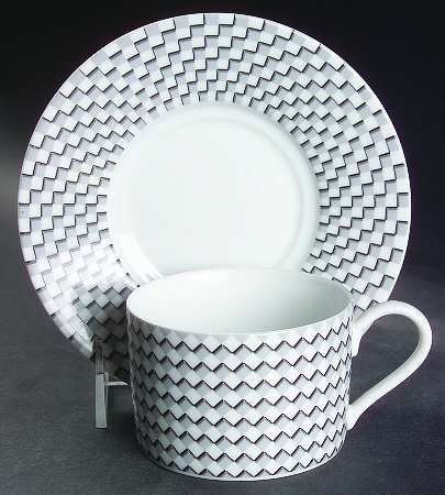Zenith Black Flat Cup & Saucer Set