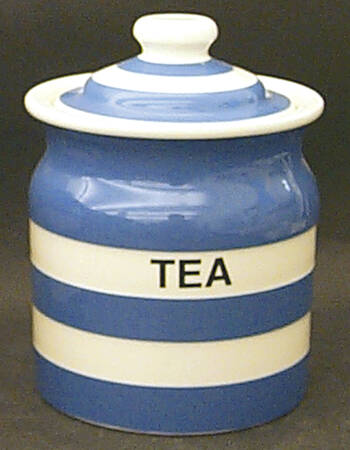Cornish Blue Cream Cornishware Tea Canister & Lid