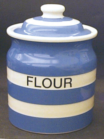 Cornish Blue Cream Cornishware Flour Canister & Lid