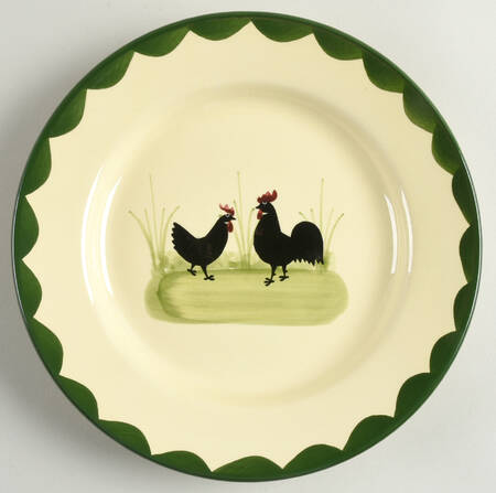 Cocks and Hens Luncheon Plate