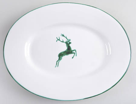 Wild Stag Green (Coupe) 13" Oval Serving Platter