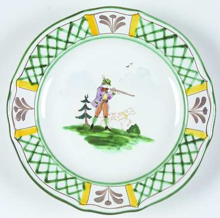 Hunt Scene (Rim, Scallop) Dessert/Pie Plate