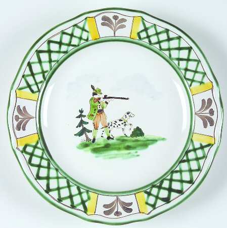 Hunt Scene (Rim, Scallop) Dessert/Pie Plate