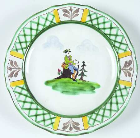 Hunt Scene (Rim, Scallop) Dessert/Pie Plate