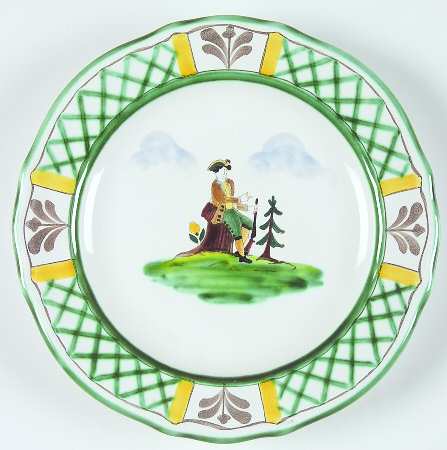 Hunt Scene (Rim, Scallop) Dessert/Pie Plate