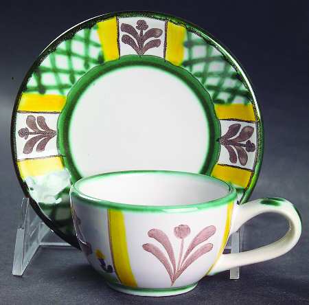Hunt Scene (Rim, Scallop) Mocha Cup & Saucer Set