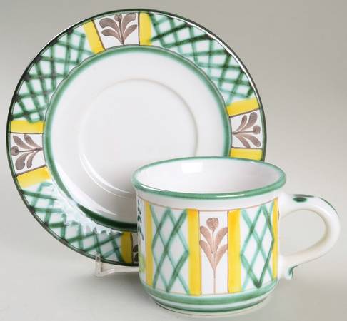 Hunt Scene (Rim, Scallop) Flat Cup & Saucer Set