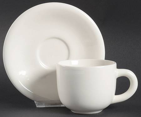 Color Trend White Flat Cup & Saucer Set