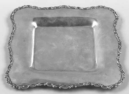 Louis XV (Sterling, Hollowware, Older, Scrolls&Plume) Sterling Card Tray