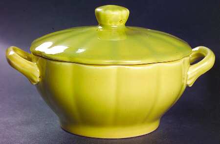 Petalware Green Sugar Bowl & Lid
