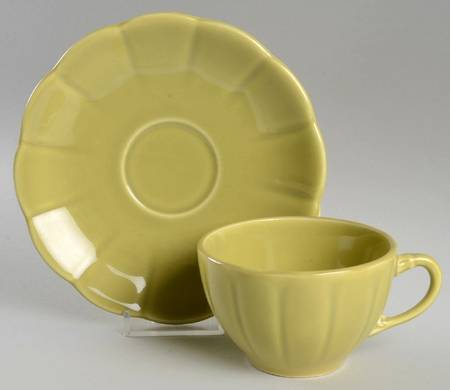 Petalware Green Flat Cup & Saucer Set