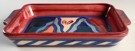 Red Azalea 14" Rectangular Baker