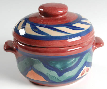 Red Azalea 1 Pt Round Covered Casserole