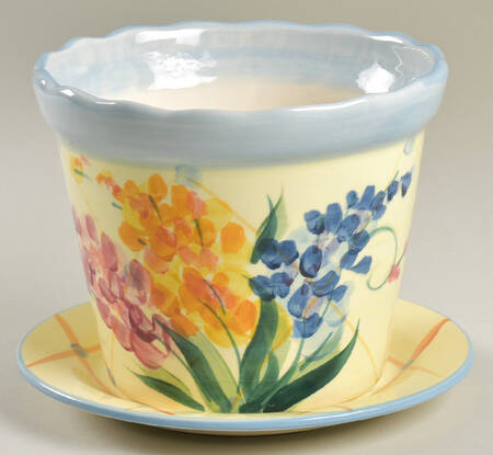 Garden View 4" Flower Pot with Underplate