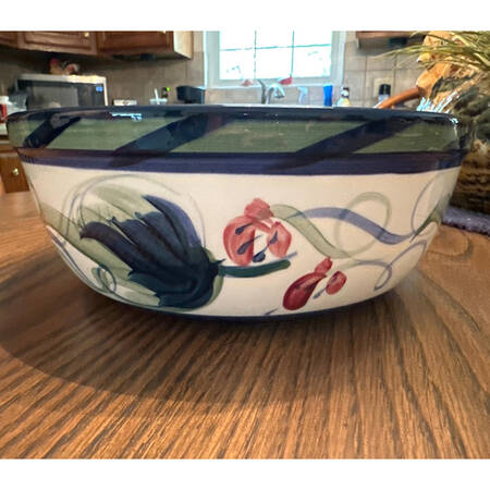 Grapevine Green 11" Ribbed Mixing Bowl