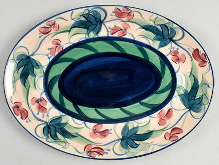 Grapevine Green 13" Oval Serving Platter