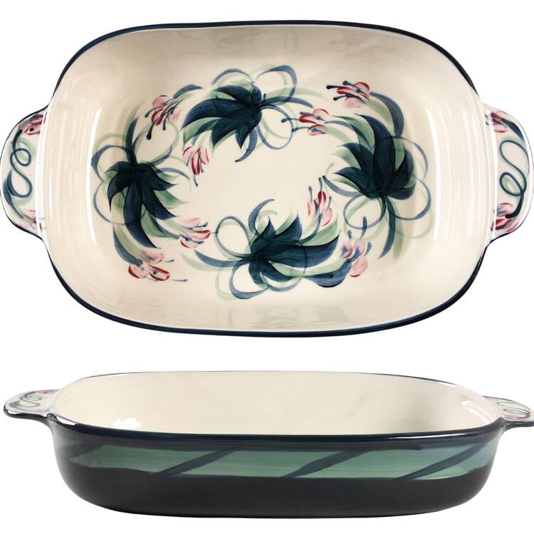 Grapevine Green 16" Rectangular Baker