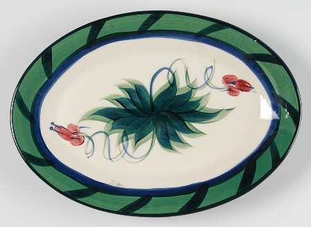 Grapevine Green 11" Oval Serving Platter