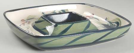 Grapevine Green 1 Piece Square Chip and Dip