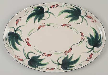Grapevine Green 16" Oval Serving Platter