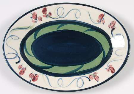 Grapevine Green 11" Oval Serving Platter