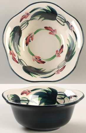 Grapevine Green 5" Scalloped Bowl