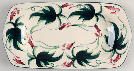 Grapevine Green Rectangular Tray 11"