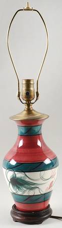 Red Grapevine 21" Electric Lamp No Shade