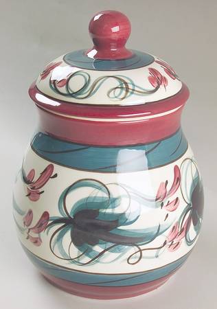 Red Grapevine Large Canister & Lid
