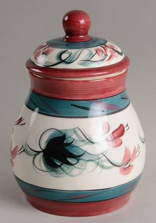 Red Grapevine Medium Canister & Lid