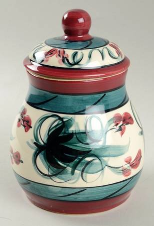 Red Grapevine Small Canister & Lid