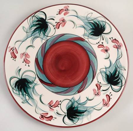 Red Grapevine 14" Chop Plate (Round Platter)