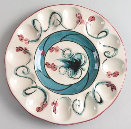 Red Grapevine Deviled Egg Plate